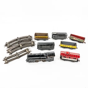 Vintage MARX Piece Tin Litho Train Set w Track