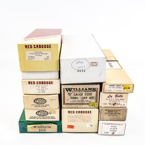 (12) Assorted Vintage Wooden Model Train Kits