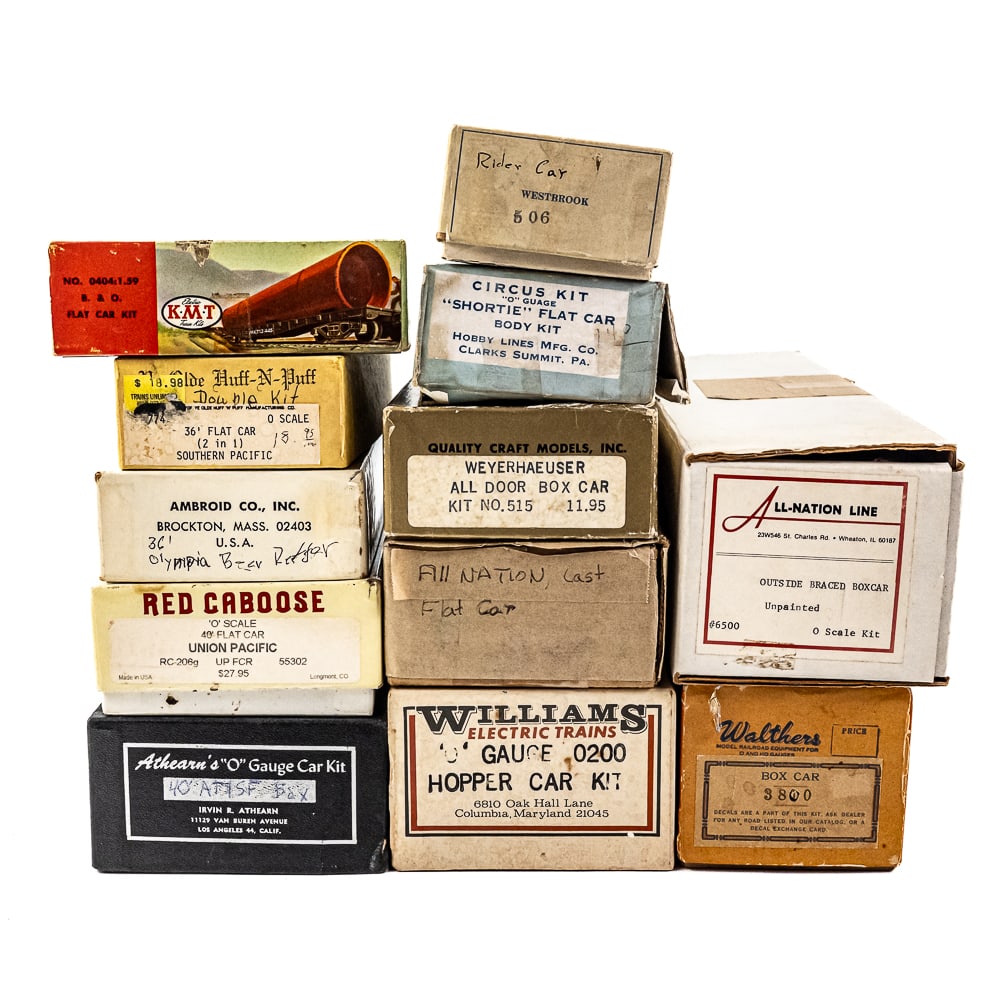 (12) Assorted Vintage Wooden Train Model Kits (1 of 3)