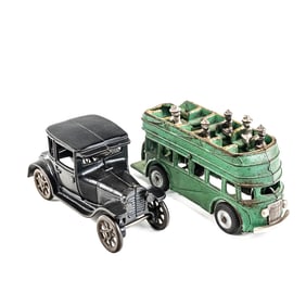 Arcade Model T & Double Decker Bus Cast Iron Toys