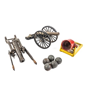1920s Kilgore Cast Iron Firecracker Cannon & More