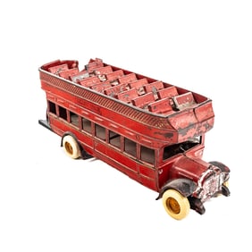 Arcade Cast Iron Yellow Coach Double Decker Bus