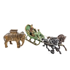 15" Hubley Victorian Horse Drawn Sleigh with Lady