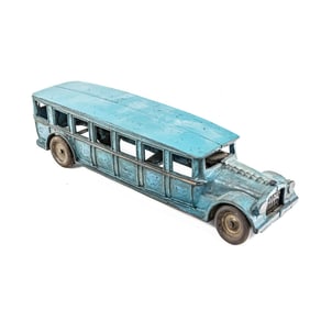 Original 12" Arcade Cast Iron Toy Safety Coach Bus