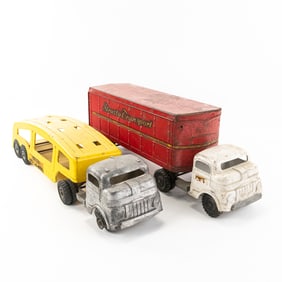 1950s Structo Transport & Auto Hauler Toy Trucks