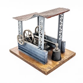 Vintage German Tin Litho Horizontal Engine