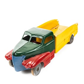 Restored Buddy L Rolled Steel Toy Stake Truck