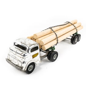Structo Chrome C-3044 Semi Truck w Log Trailer