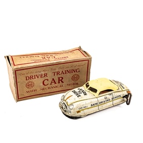 1950s MARX Driver Training Tin Wind Up Car w Box