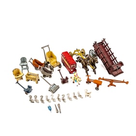 Assorted Cast Iron Doll House Furniture & More