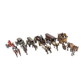 Cast Iron Stagecoach Wagons Carriages & Horse+