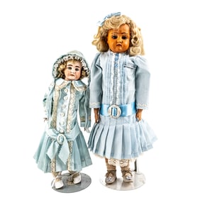 Pair of Vintage German Bisque Collector Dolls