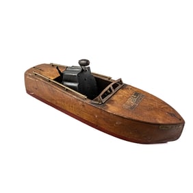 '20s Seaworthy Flying Yankee #65 Wind Up Wood Boat