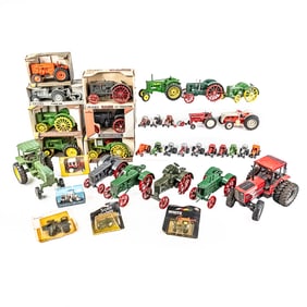 Large Collection of Assorted Vintage Toy Tractors