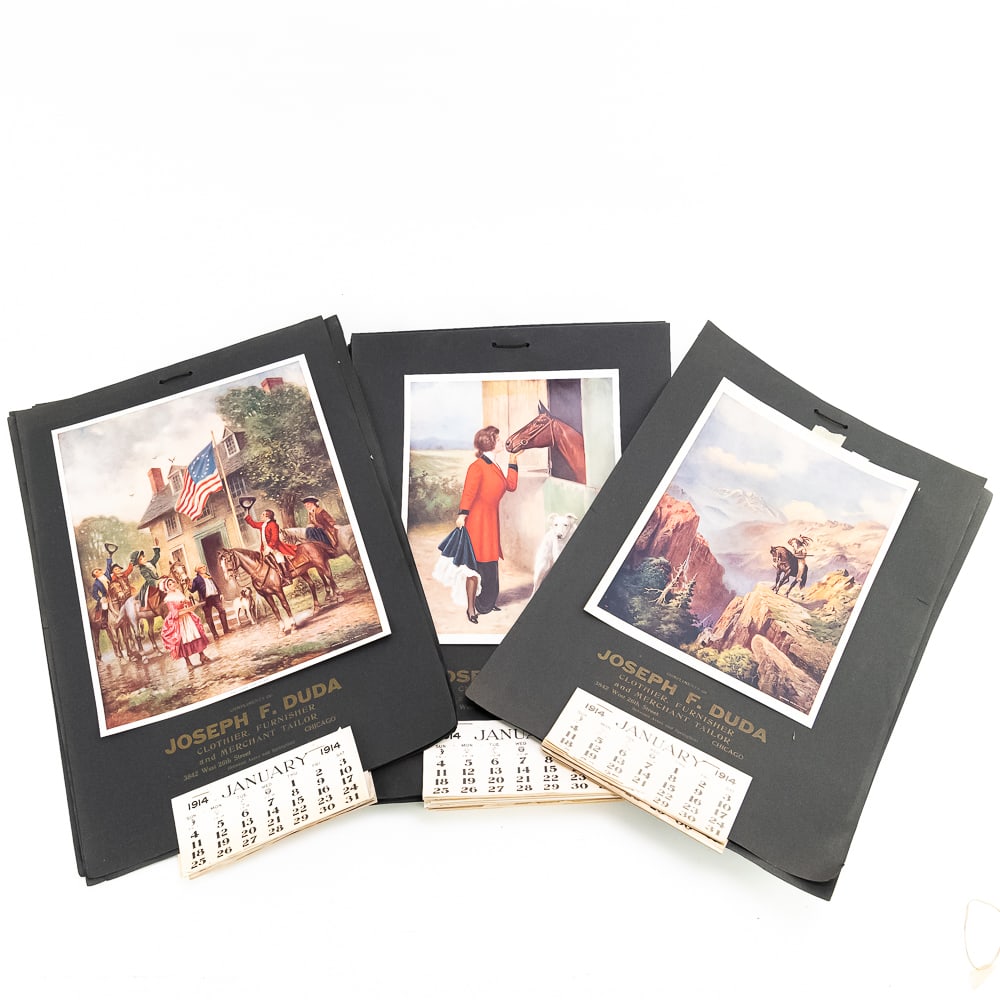 Collection of (32) 1914 Advertising Wall Calendars (1 of 20)