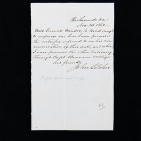 Civil War CS Virginia Gov John Letcher Letter