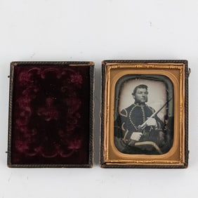 Pre Civil War Cased Daguerreotype Soldier
