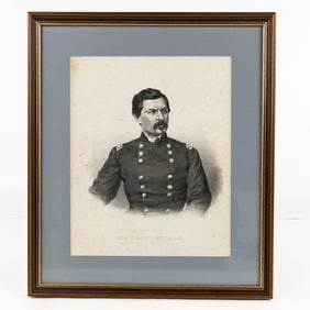 Civil War Gen George McClellan Litho Framed