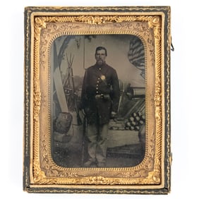 Civil War Cased Tintype Armed Union Soldier