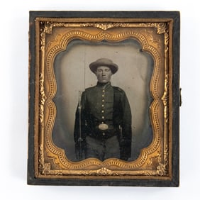Civil War Cased Tintype of Armed Union Soldier