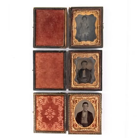 Three 1/9 Plate Tintypes