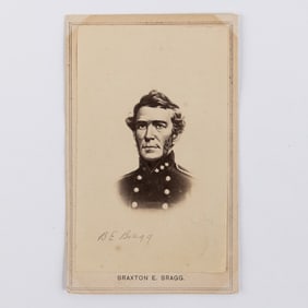 Civil War CDV Confederate General Braxton E Bragg