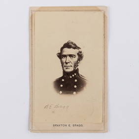 Civil War CDV Confederate General Braxton E Bragg (1 of 5)