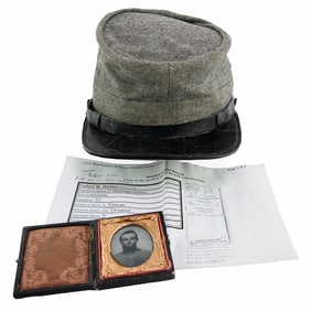 CSA 23rd Miss Infantry Kepi-Identified W/Ambrotype