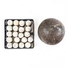 Civil War Vicksburg 4lb Cannonball, Minie Ball