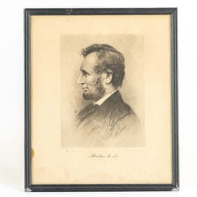 Abraham Lincoln Framed Steel Engraving