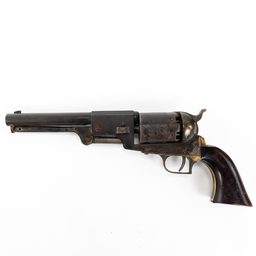 "Colt" Dragoon .44C&B 7.5" Revolver (C) 2859: Artificially Aged Replica"Colt" Dragoon .44C&B 7.5" Revolver in very good "aged" condition. The serial number says first generation but it has third generation cylinder notches. I believe this to be a