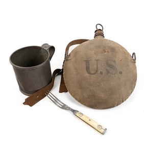 Indian Wars M1878 Canteen, M1874 Cup & Fork