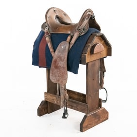 US Cavalry McClellan Saddle on Stand