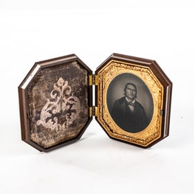 19th C. Tintype Indian Portrait-Native American