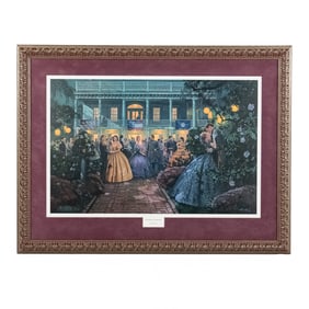 Civil War Framed Print "Moonlight and Magnolias"