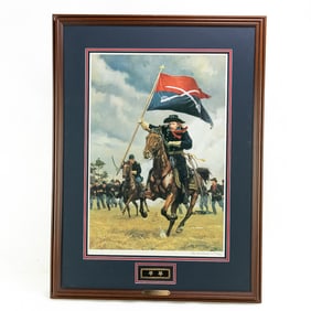 Civil War Litho Print "Bravado" Gen George Custer