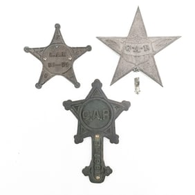 Civil War Union GAR Grave Marker Lot Of 3