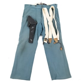 Civil War Re-Enactor Trousers, Suspenders, Holster