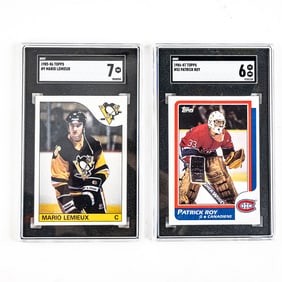 85-86 Topps #9 Lemieux SCG 7 86-87 Roy SGC 6