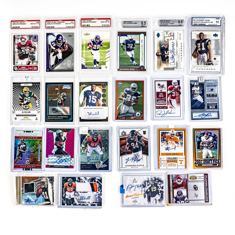 (3) Adrian Peterson RCs PSA 10 Alvin Kamara Autos+ (1 of 9)