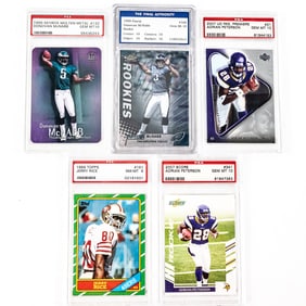 1986 Jerry Rice RC PSA 8 & McNabb Peterson Rookies