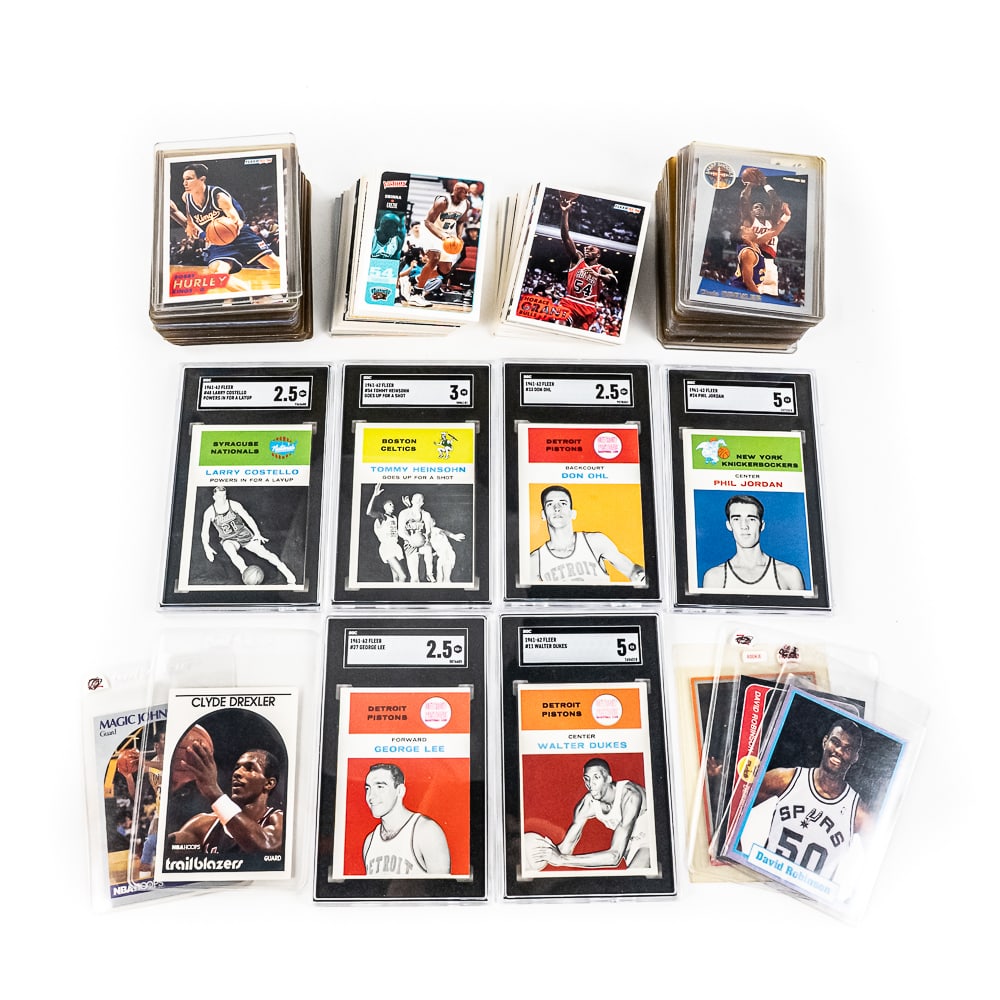 (6) Slabbed 1961-62 Fleer NBA  & (155) 90s Cards (1 of 11)