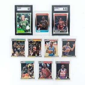 81-82 Topps Bird SGC 6 88-89 Fleer Pippen SGC 8.5+