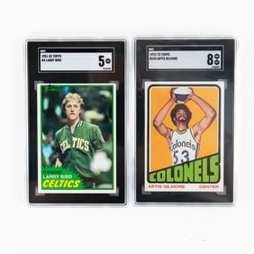 1972-73 Topps #180 Artis Gilmore SGC 8 +'81 Bird 5