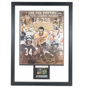 Framed Walter Payton Signed Auto Whatever It Takes