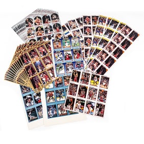 35 Assorted Chicago Bulls & More Uncut Card Sheets