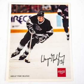 Wayne Gretzky Autographed Help The Blind Photo