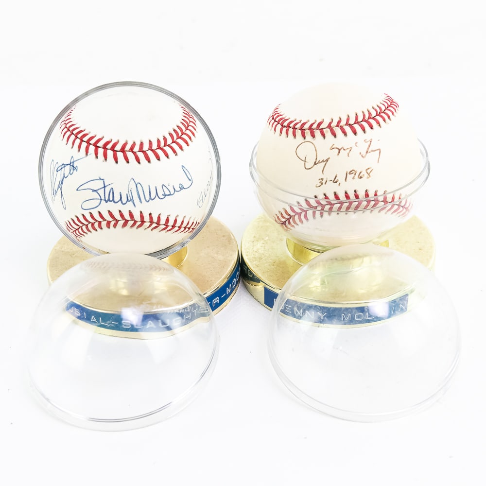 Stan Musial Slaughter & Moore Autographed Ball +++ (1 of 8)