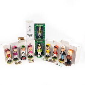 (10) Assorted Horse Racing Bobble Heads w Boxes