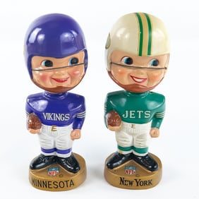1960s Minnesota Vikings & NY Jets Bobbleheads